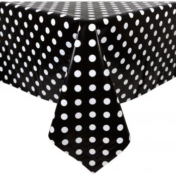 Micro-Pro , Protector de Cubierta Mantel Vinilo PVC con Lunares Blancos y Negros 140x240cm Opacity, Taille Unique