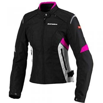 Spidi Flash Tex - Chaqueta de mujer para moto, textil, color negro/fucsia