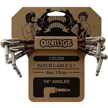 Orange Crush 3 Pack Instrument Patch Cables, 15cm/6in