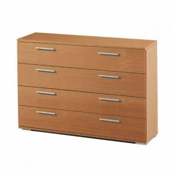 Cómoda Ancha Clásica en Color Cerezo con 4 Cajones, Dimensiones 102x82x41 cm, Ideal para Dormitorio