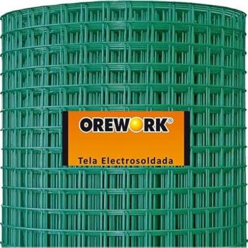 Malla Soldada Plastificada Verde Orework 51x51 mm Ø 3 mm Rollo de 1,2x25 m - Protección de Privacidad