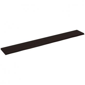 Estante de pared de madera de roble macizo tratado en color marrón oscuro, dimensiones 220 x 30 x (2-4) cm