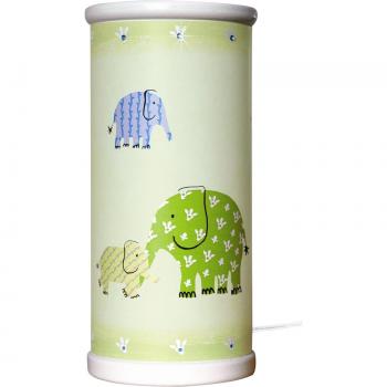 Lámpara de mesa LED Elefante Encantadora, Verde