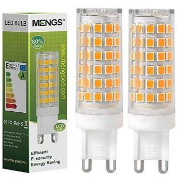 MENGS 2 Pack de Bombilla LED G9 12W Lámpara LED Bombilla AC 220-240V, 720LM Equivalente a 95W Con Ceramics + PC