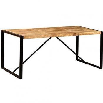 Industrial Wood and Steel Dining Table