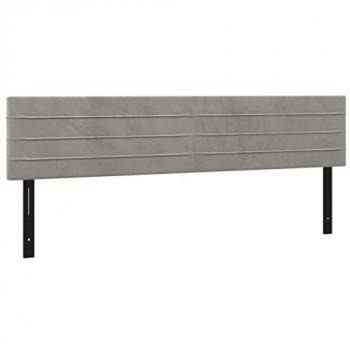 Cabeceros 2 unidades de terciopelo gris claro 80x5x78/88 cm
