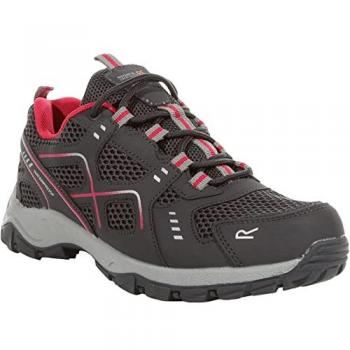 Regatta Lady Vendeavour Waterproof Lace Up Walking Shoes - Granite/Pink Potion, Size: UK6