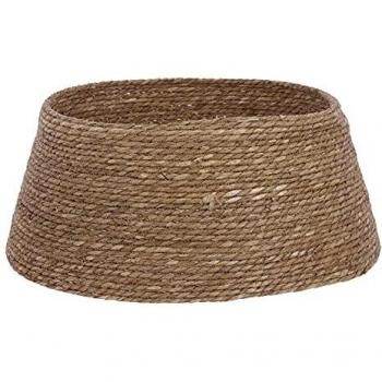 Base decorativa para árbol de Navidad Ø58x26cm - Juncos Naturales - Marrón Natural