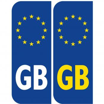 2 x Euro GB Placa Coche Matrícula Autoadhesivo Pegatina Vinilos Europeo pegatinas