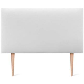 Cabecero Tapizado AQUALINE Liso en Polipiel o Tela Blanco 90x105cm con Patas para Camas 70/80/90
