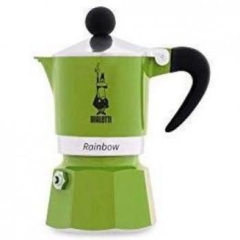 Bialetti Rainbow Cafetera Italiana Espresso, 1Taza, Aluminio, Verde, 1 Taza
