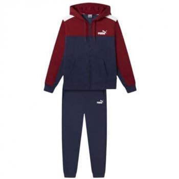 Chándal Deportivo con Capucha Puma Essentials+ Colorblock Azul Marino y Rojo para Hombre, Talla L