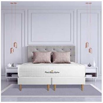 Conjunto de Cama Buckingham - Base Tapizada Blanca + Colchón de Espuma Viscoelástica 200 x 200 cm - Altura: 30 cm - Confort Equilibrado