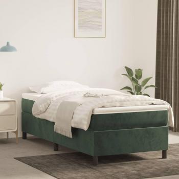 Cama Box Spring Terciopelo Verde Oscuro 90x190 cm