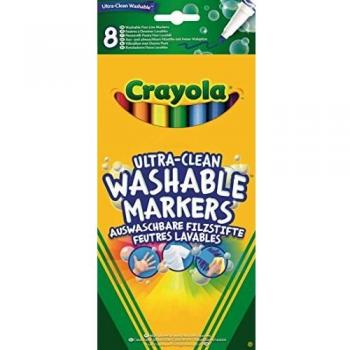 Crayola 8 Rotuladores ultra lavables punta delgada