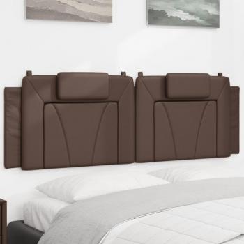Cabecero de cama acolchado de cuero sintético marrón 160 cm vidaXL