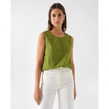 Top de mujer sin mangas con perlas Salsa Jeans