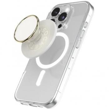 PopSockets PopGrip MagSafe Enamel Crema de Coco, Soporte y Agarre para Smartphone, Blanco