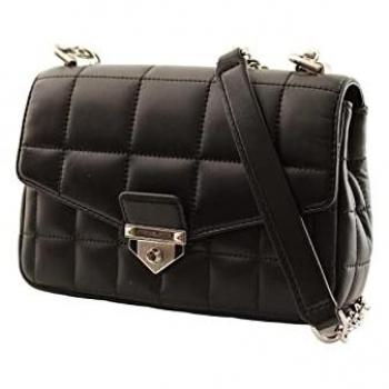 Michael Kors Quilted Leather Mini Handbag for Women - Black - One Size