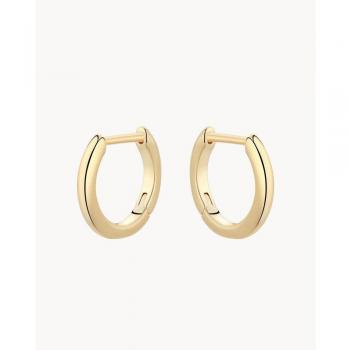 Apodemia - Pendientes de aro dorados lisos con diseño minimalista