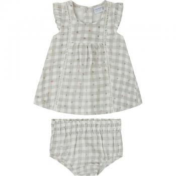 Vestido Culot Minifleur Niña 100% algodón con manga volante y braguita a juego