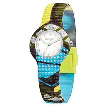 Reloj Hip Hop para Mujer HWU1145 - Cuarzo, Solo Tiempo, 3 Horas, Correa de Silicona Multicolor y Esfera Monocromática