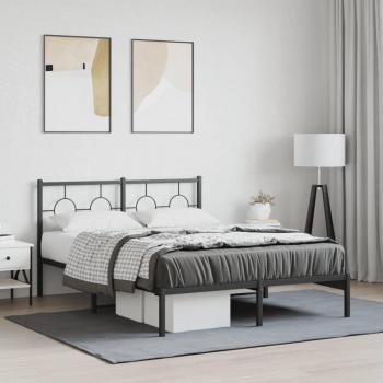 Cabecero de cama negro 140x200 cm con estructura metálica