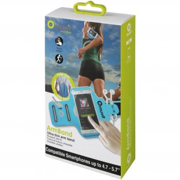 Muvit MUARM0030 Brazalete Universal y Bolsa Deporte, Unisex Adulto, Azul, Talla Única