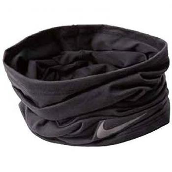 Nike Dri-Fit Wrap - Bufanda Tubular para Adultos, Color Negro y Plateado