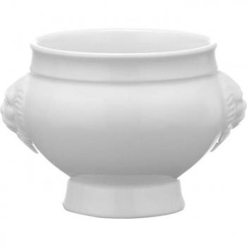 Cuenco para sopa de porcelana blanca con decoración de cabeza de león, 250ml, apto para lavavajillas y microondas