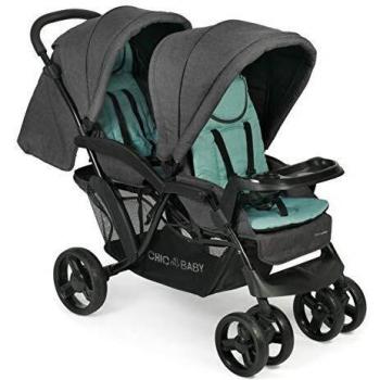CHIC 4 BABY 273 65 Doppio - Cochecito para hermanos, color verde menta, gris