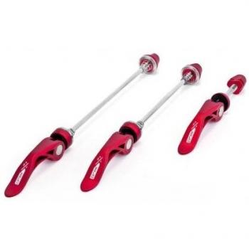 XLC 2501602107 Juego de Cierres rápidos QR-L05, Unisex Adulto, Rojo, Talla única