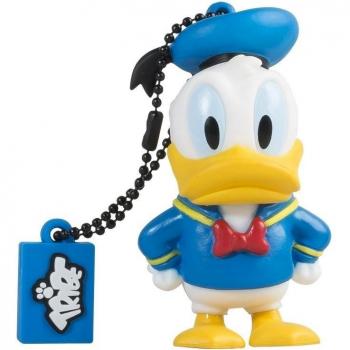 Tribe Disney Donald Duck - Memoria USB 2.0 de 8 GB Pendrive Flash Drive de Goma con Llavero, Multicolor
