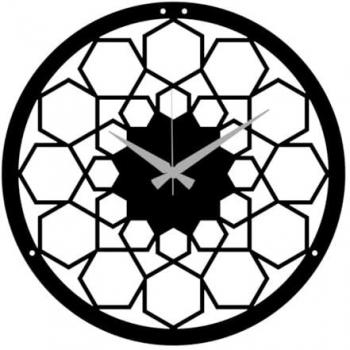 Reloj de Pared Geométrico 14 - Metal Negro - 40x0,15x40 cm - Epikasa