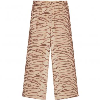 Stella McCartney Women's Printed Silk Trousers in Beige | Size S | Tiger Print