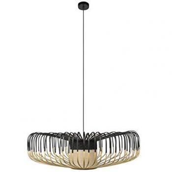 Lámpara Colgante Forestier Bamboo Up XXL Blanca/Natural Ø80cm