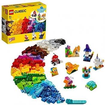 LEGO 11013 Classic Creative Transparent Bricks Building Set with Animals for Kids 4+