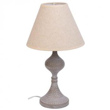 Lámpara de mesa metal gris y tela blanca 220-240 V 23 x 41 x 23 cm