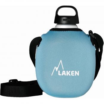 Laken Clásica con Tapón Classic, Cantimplora de Aluminio con Fonda de Neoppreno, Azul, 1 L