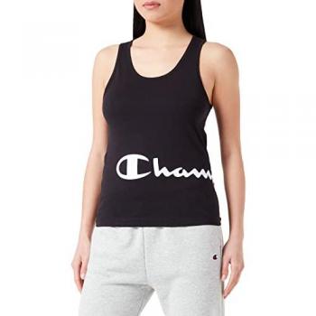 Camiseta Champion American Crop Legacy Logo tirantes negro blanco mujer - M