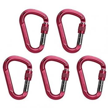 ALPIDEX 5 x Mosquetones de aluminio HMS Screw Troja, color: pink