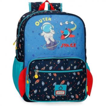Mochila Escolar Enso Outer Space para Niños, 38 cm, Fabricada en Poliéster, Multicolor