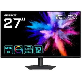 Monitor Gaming GIGABYTE GO27Q24A 27 QD-OLED 2560 x 1440, 240Hz, 0.03ms, FreeSync Premium y G-Sync Compatible