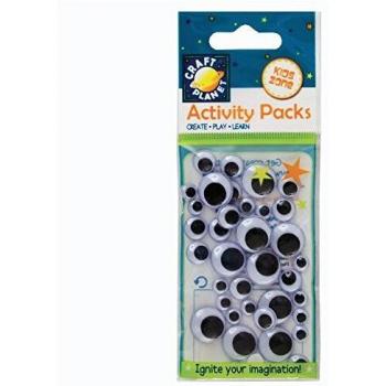 Craft Planet Wiggle Eyes, color negro/blanco, talla única
