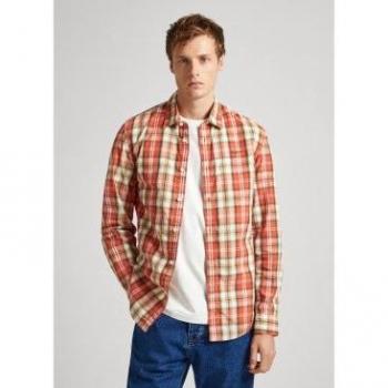 Camisa Pepe Jeans cuadros naranja