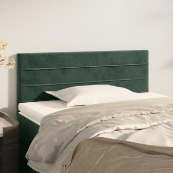 Cabecero de terciopelo verde oscuro 100x5x78/88 cm Vidaxl
