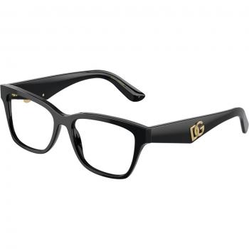 Dolce & Gabbana DG3370 Eyewear, Stylish Optical Glasses, Color: 501 (Black), Female, Size: 54 MM