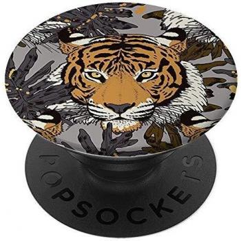 RICHMOND & FINCH PopSocket, Soporte y Agarre Universal Expandible para Tableta o Teléfono con Pop Top Intercambiable, Compatible con Todos los Dispositivos en Tigre Tropical