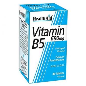 Health Aid Vitamina B5 (Pantotenato Cálcico) 690mg - Suplemento Alimenticio - 30 Comprimidos