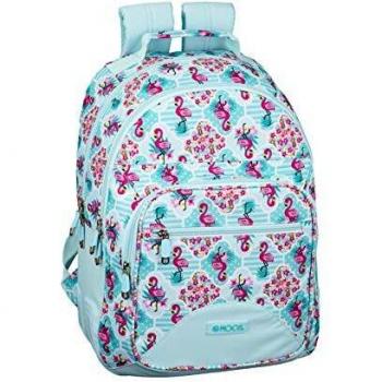 Moos Flamingo Turquoise Mochila doble con cantoneras adaptable a carro